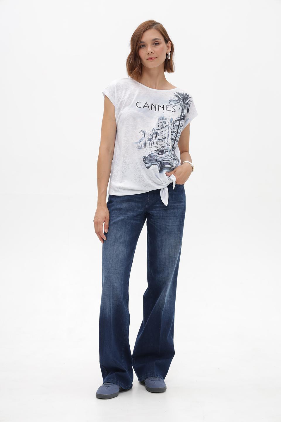 Джинсы клеш Cambio синие