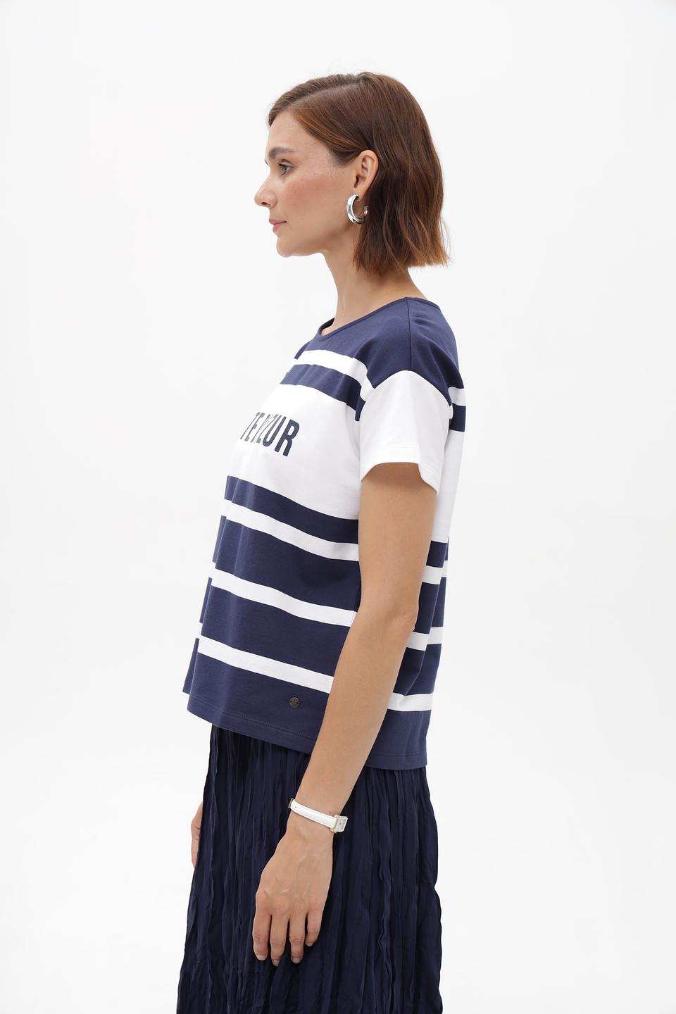 Футболка Monari в полоску с принтом