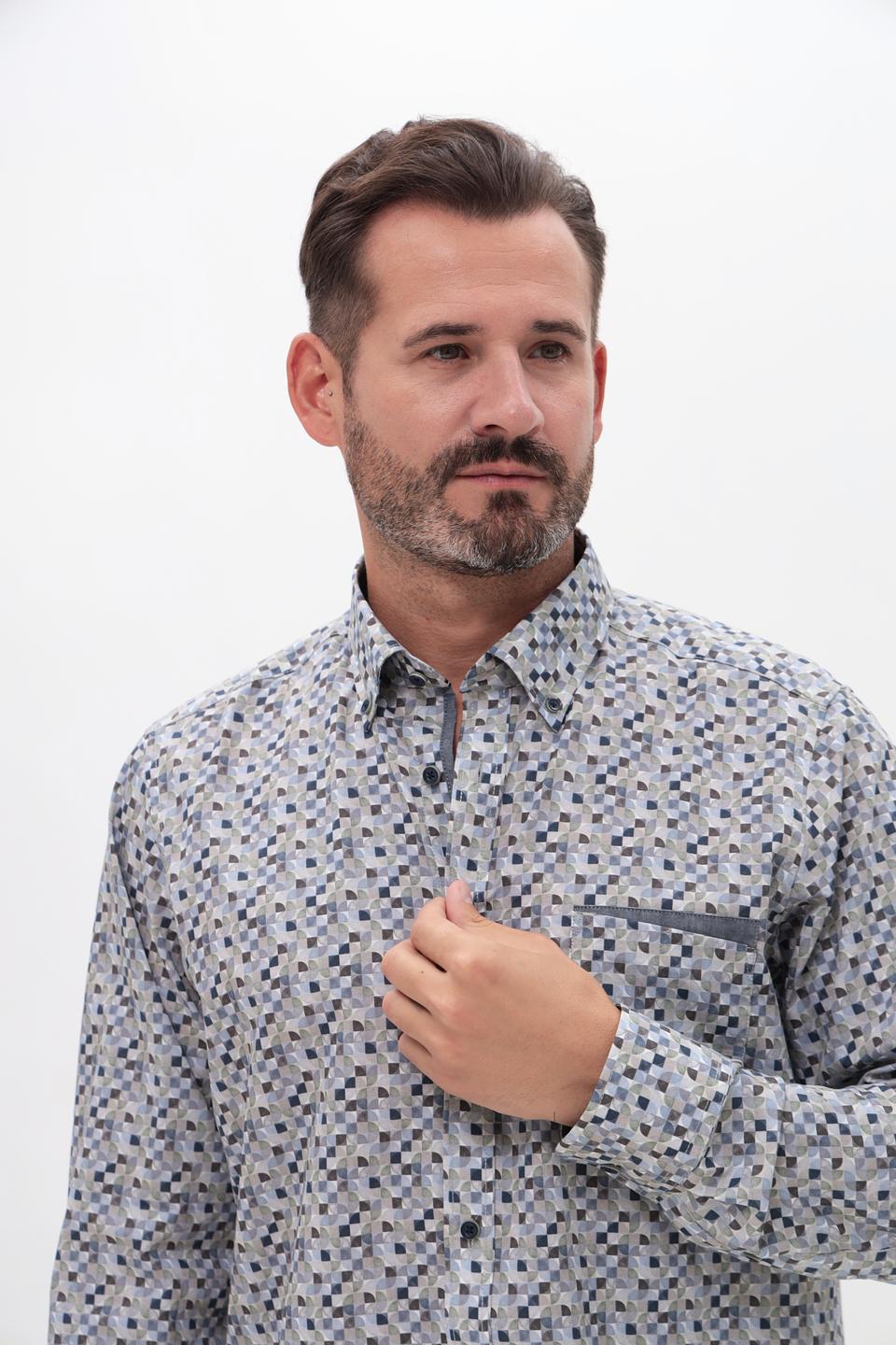 Рубашка Casa Moda с геометрическим принтом