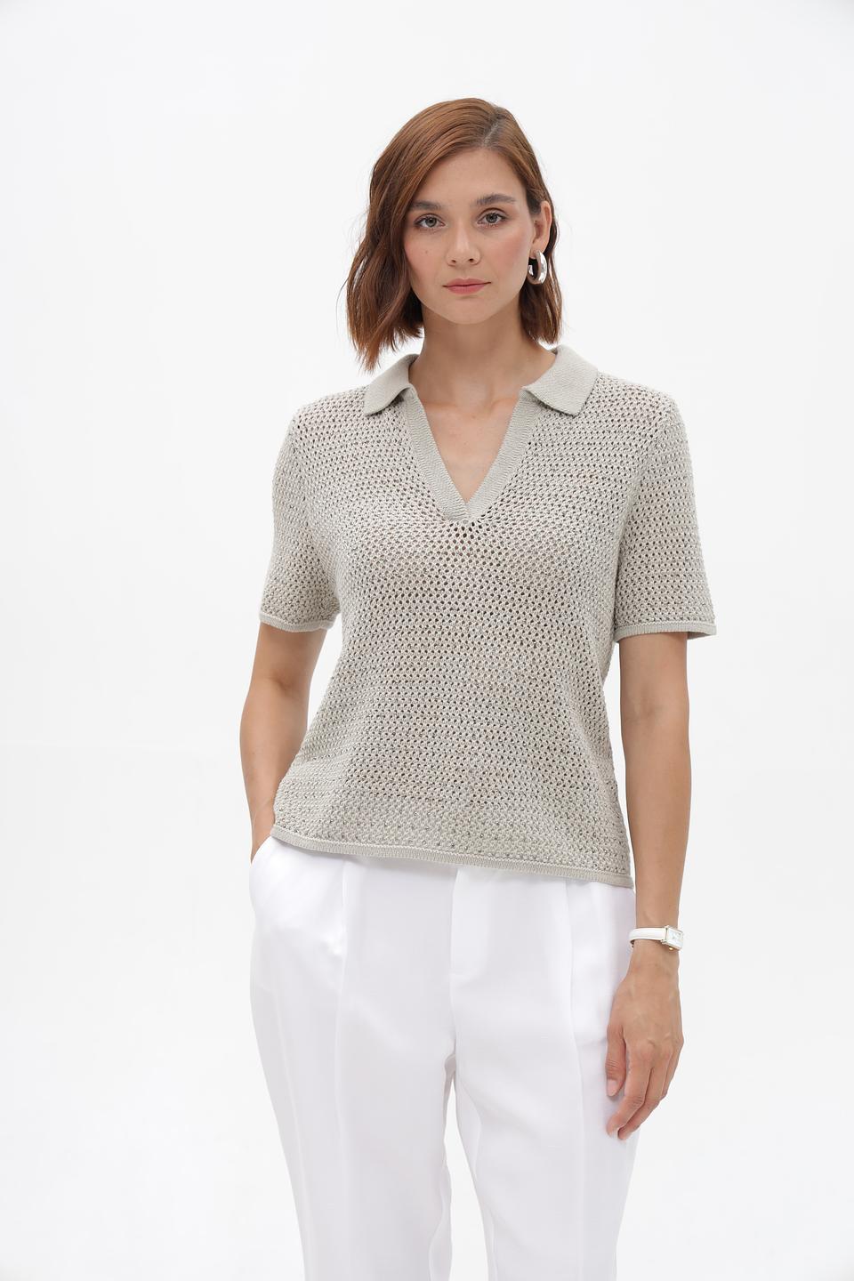 Пуловер Monari с воротником-поло