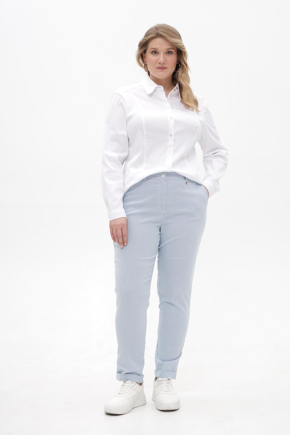 Брюки Relaxed by Toni в полоску голубую