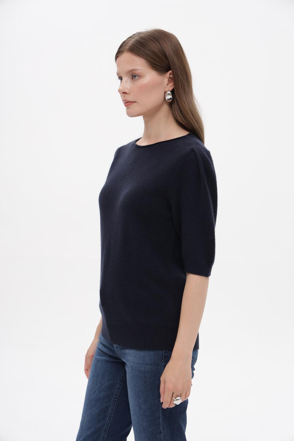 Пуловер Luisa Cerano тёмно-синий с рукавом 3/4
