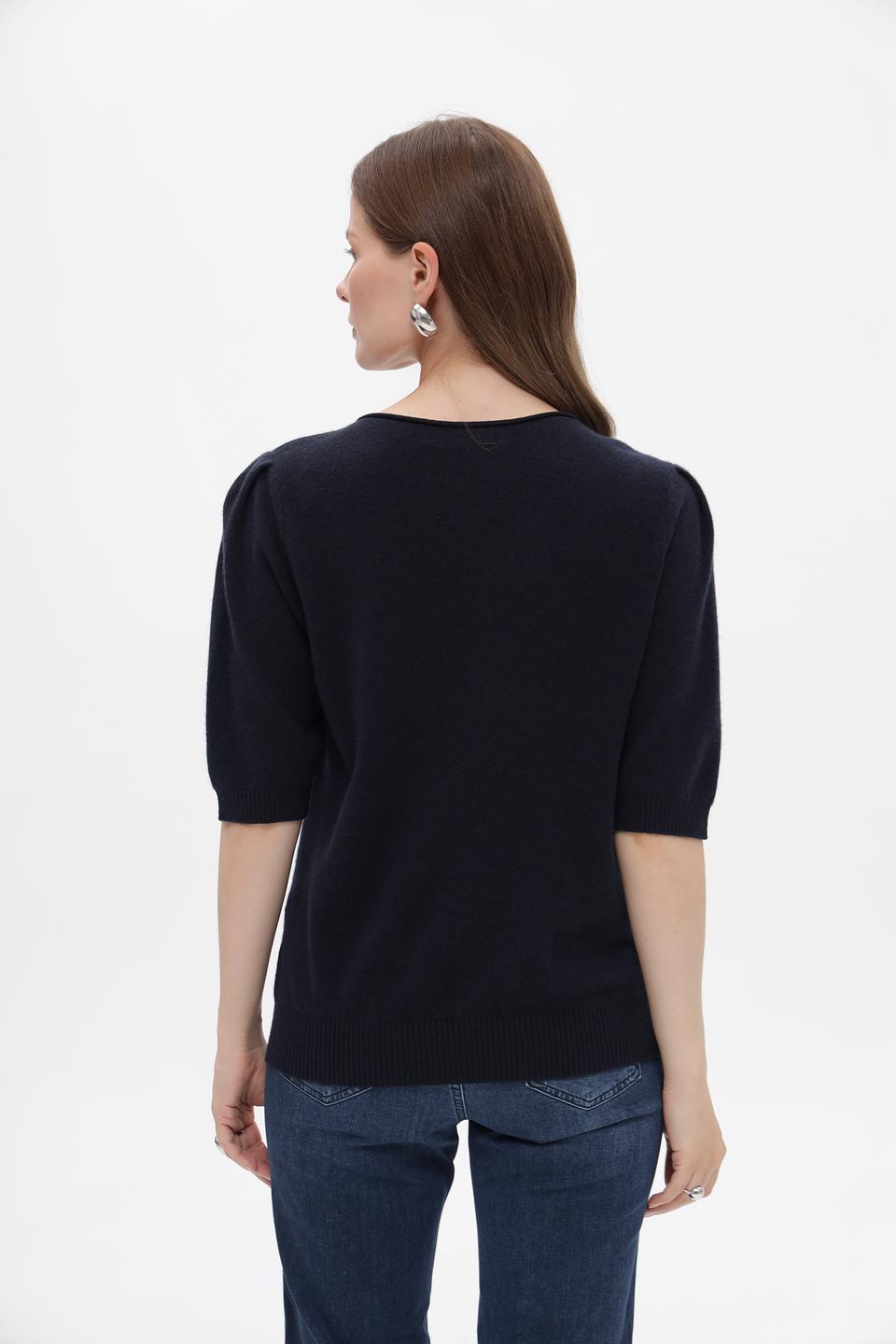 Пуловер Luisa Cerano тёмно-синий с рукавом 3/4