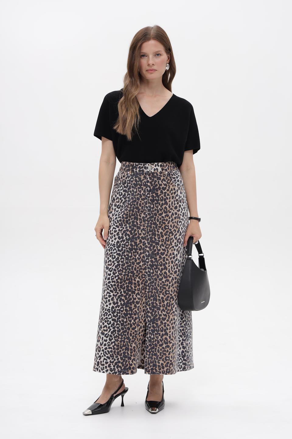 Юбка Oui с леопардовым принтом