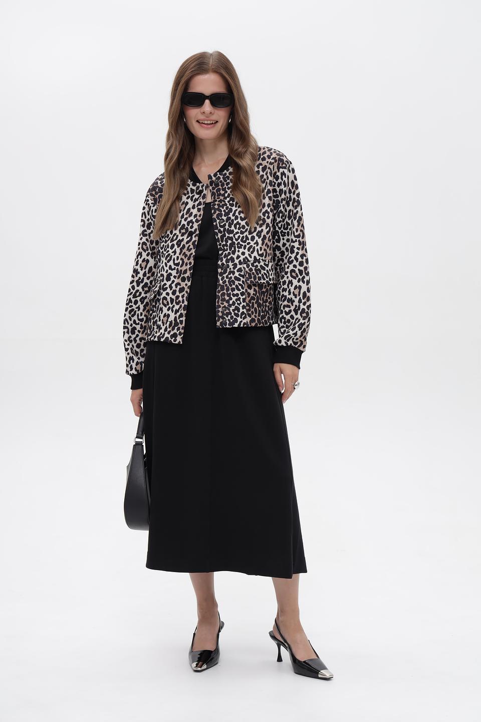 Юбка миди Oui черная с эластичным поясом