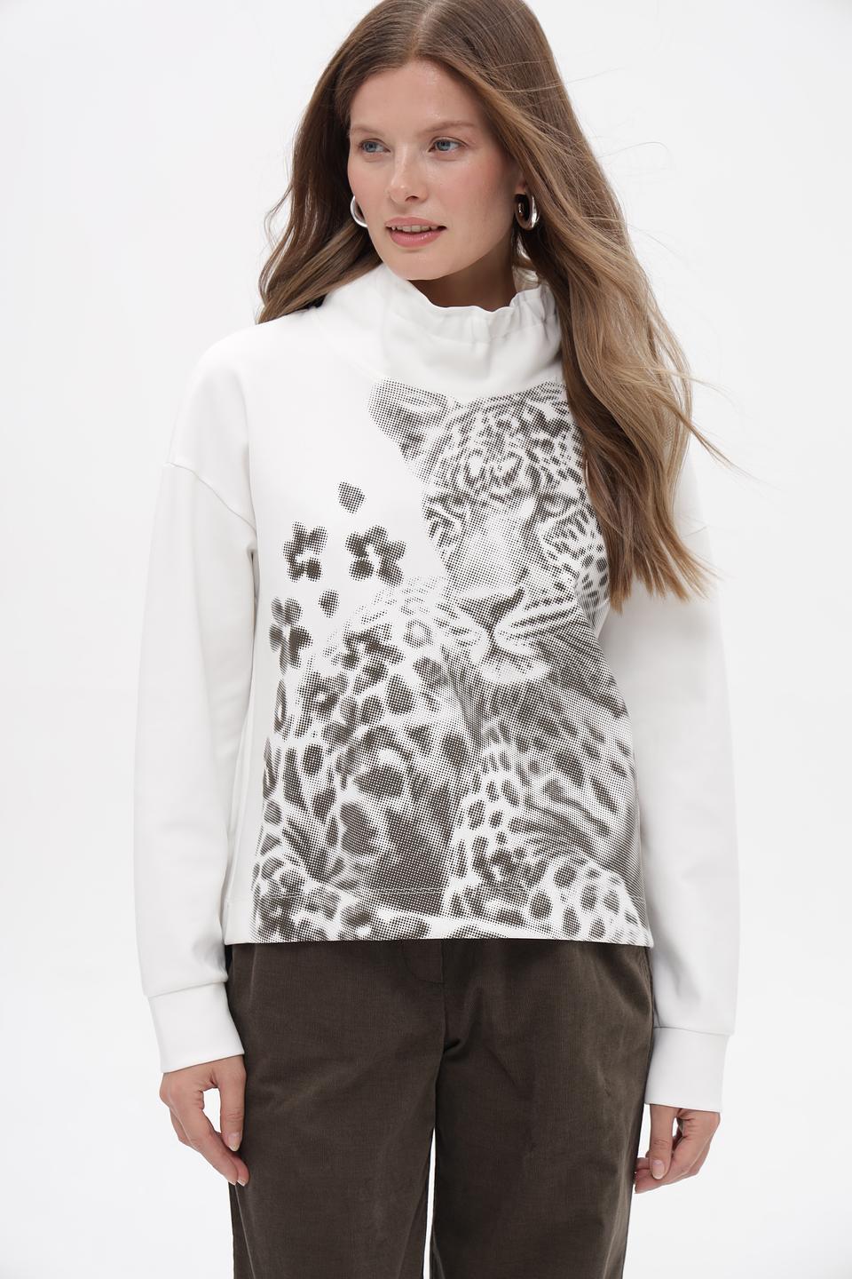 Пуловер Marc Cain с принтом леопарда