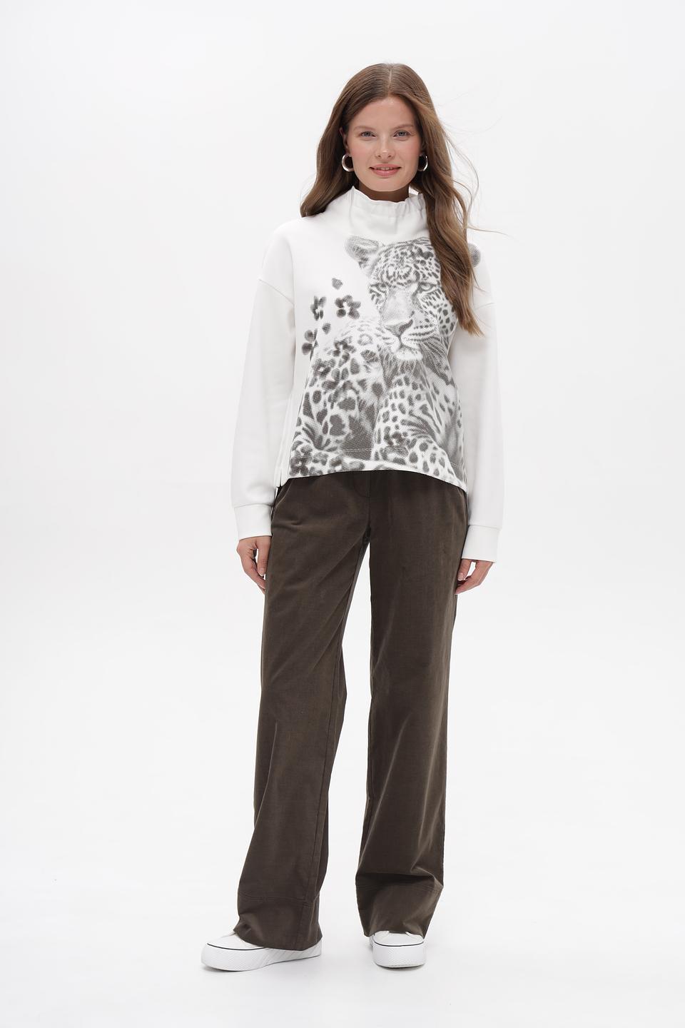 Пуловер Marc Cain с принтом леопарда