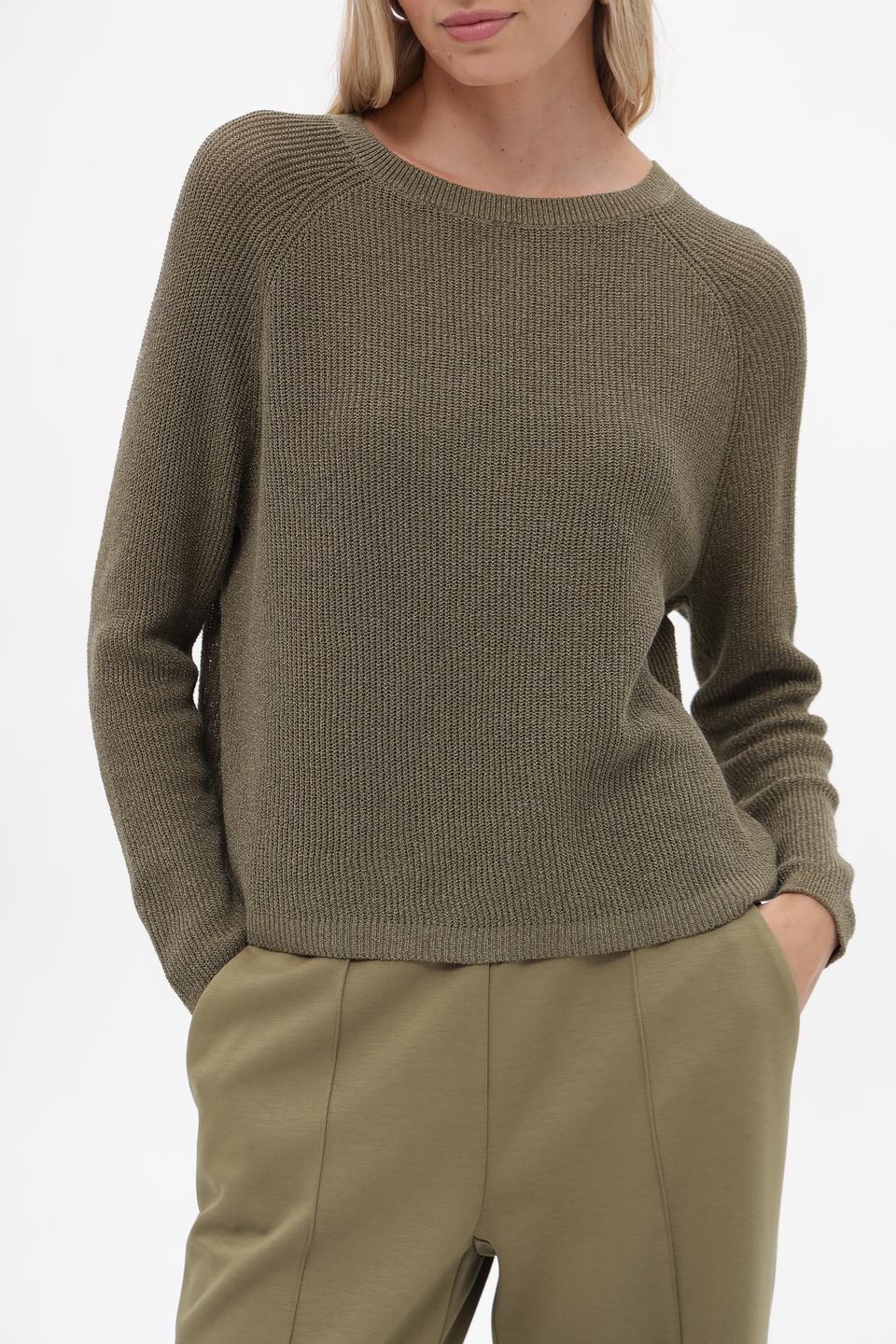 Пуловер Lecomte хаки с текстурой
