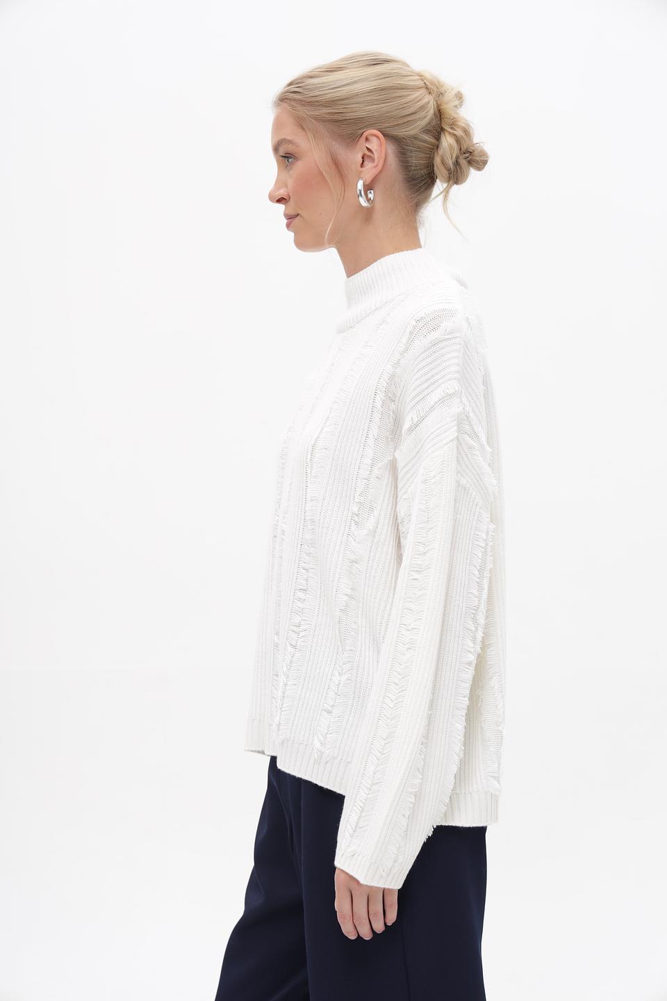 Пуловер Marc Aurel с косами кремовый