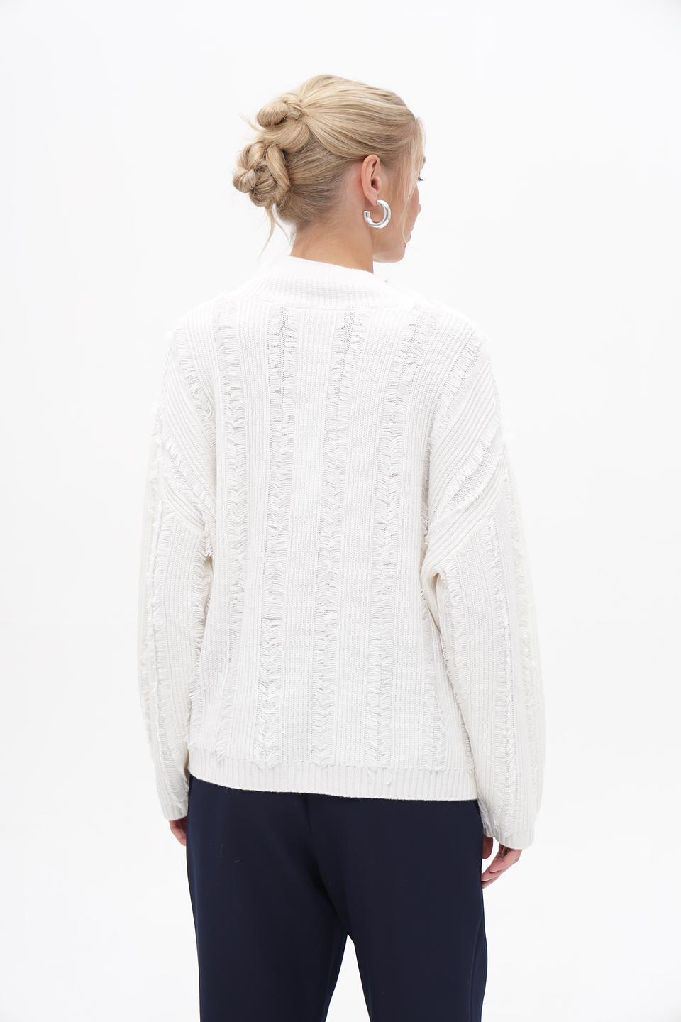 Пуловер Marc Aurel с косами кремовый