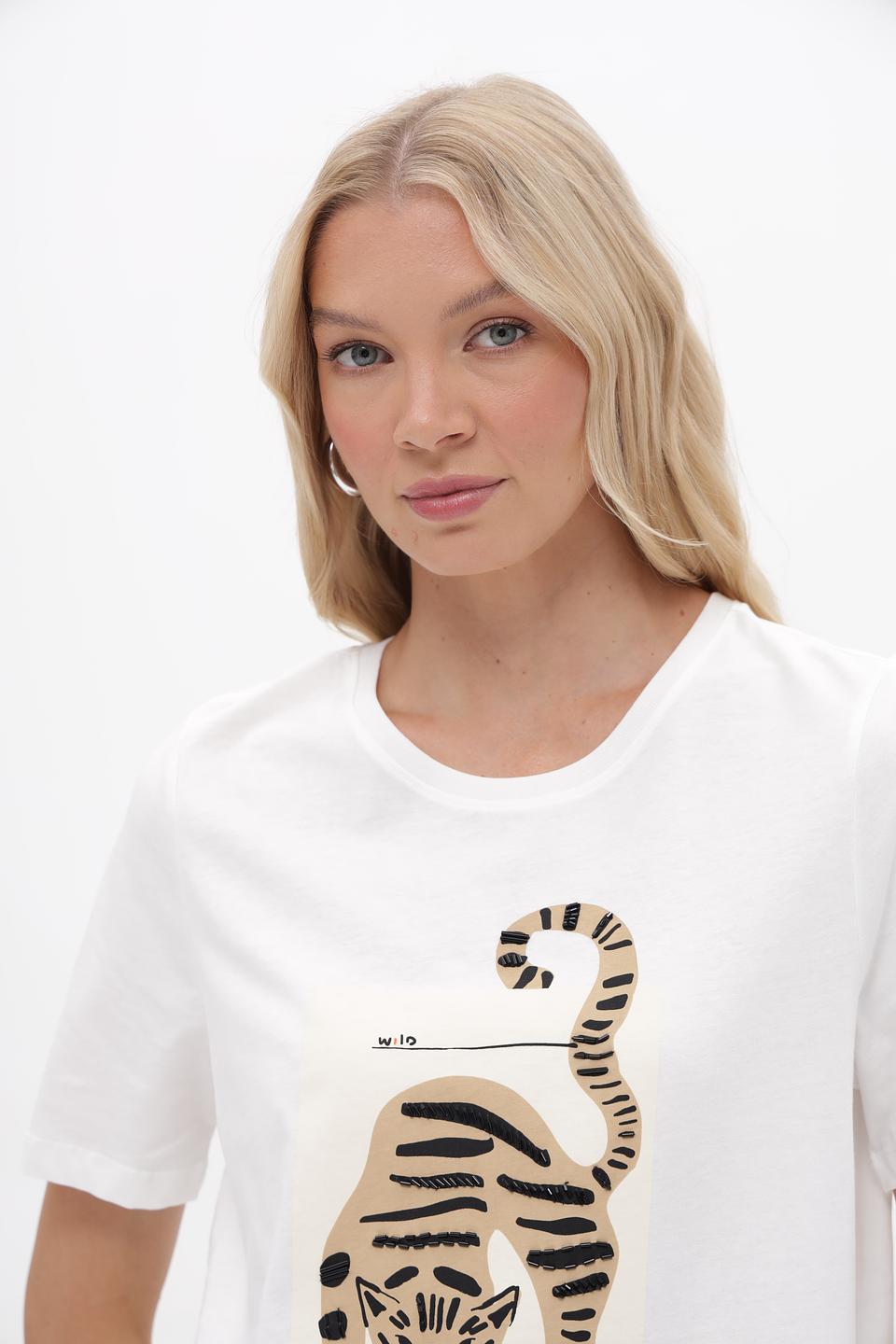 Футболка Oui с принтом кота