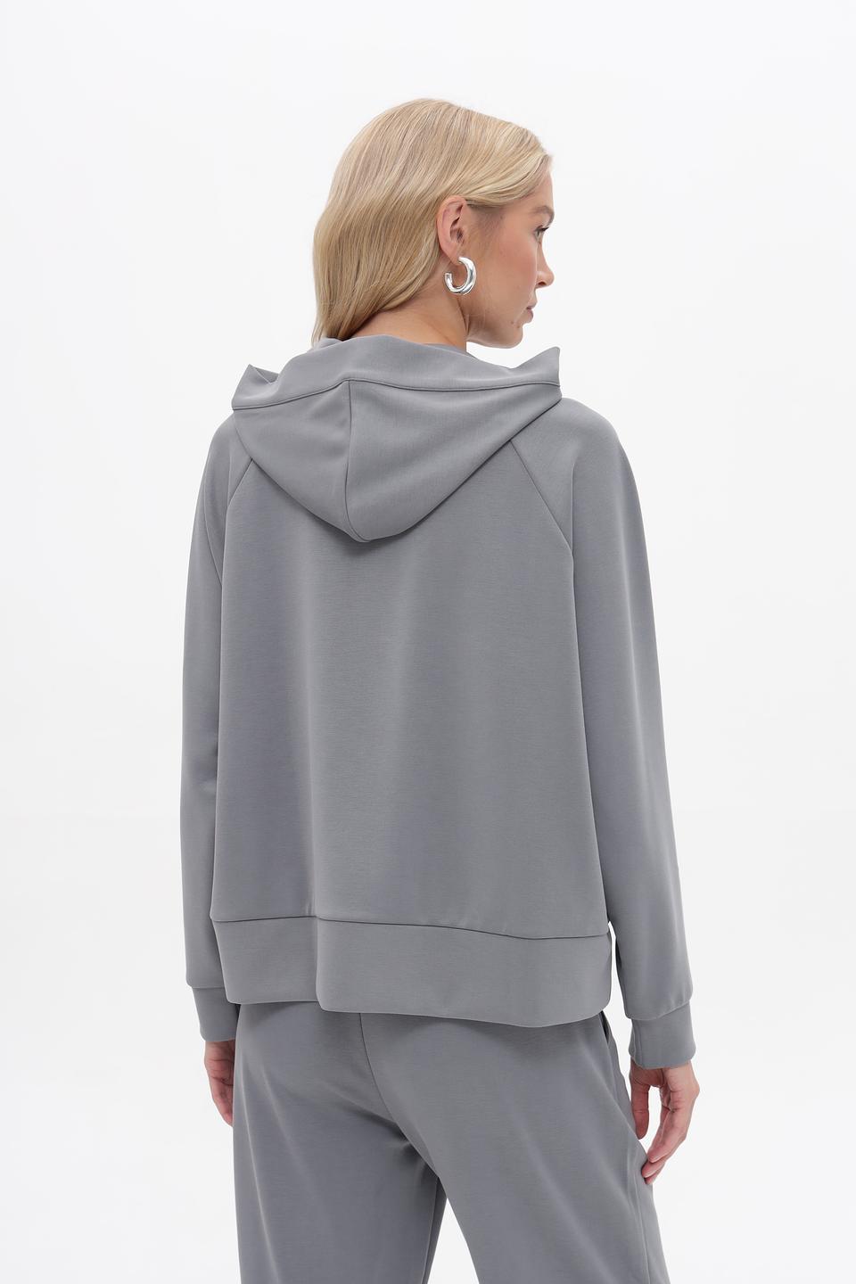 Пуловер Bugatti серый с капюшоном