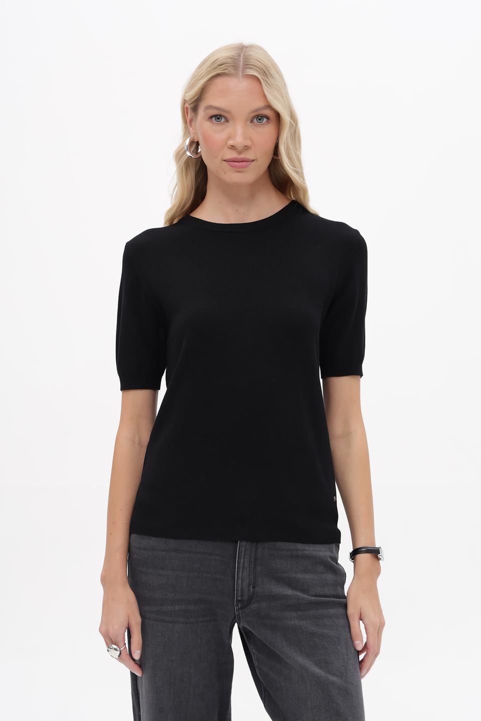 Пуловер Betty and Co чёрный с коротким рукавом