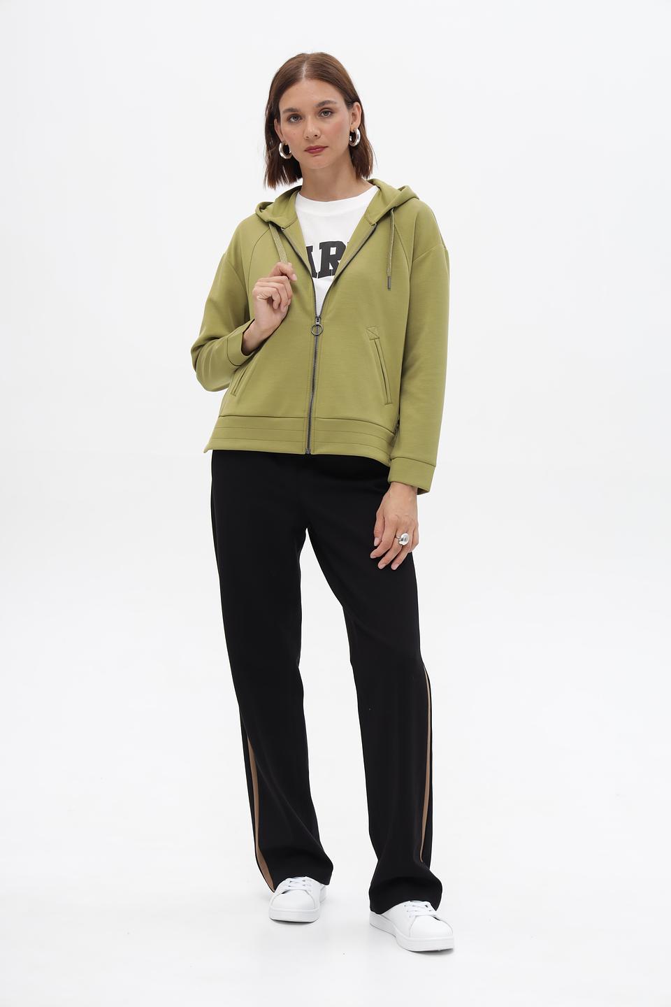 Жакет Lebek на молнии оливковый