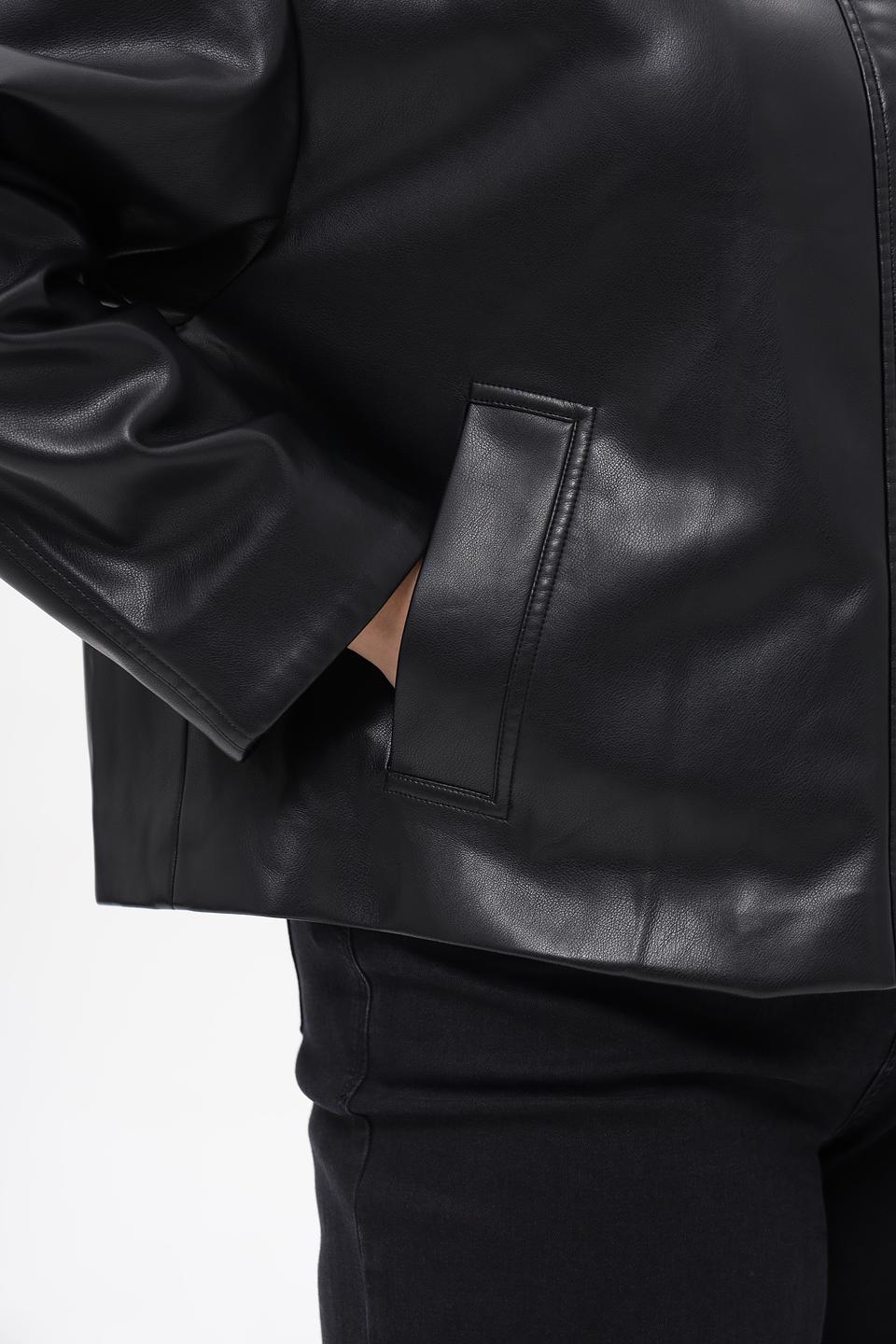 Куртка Marc Aurel кожаная черная