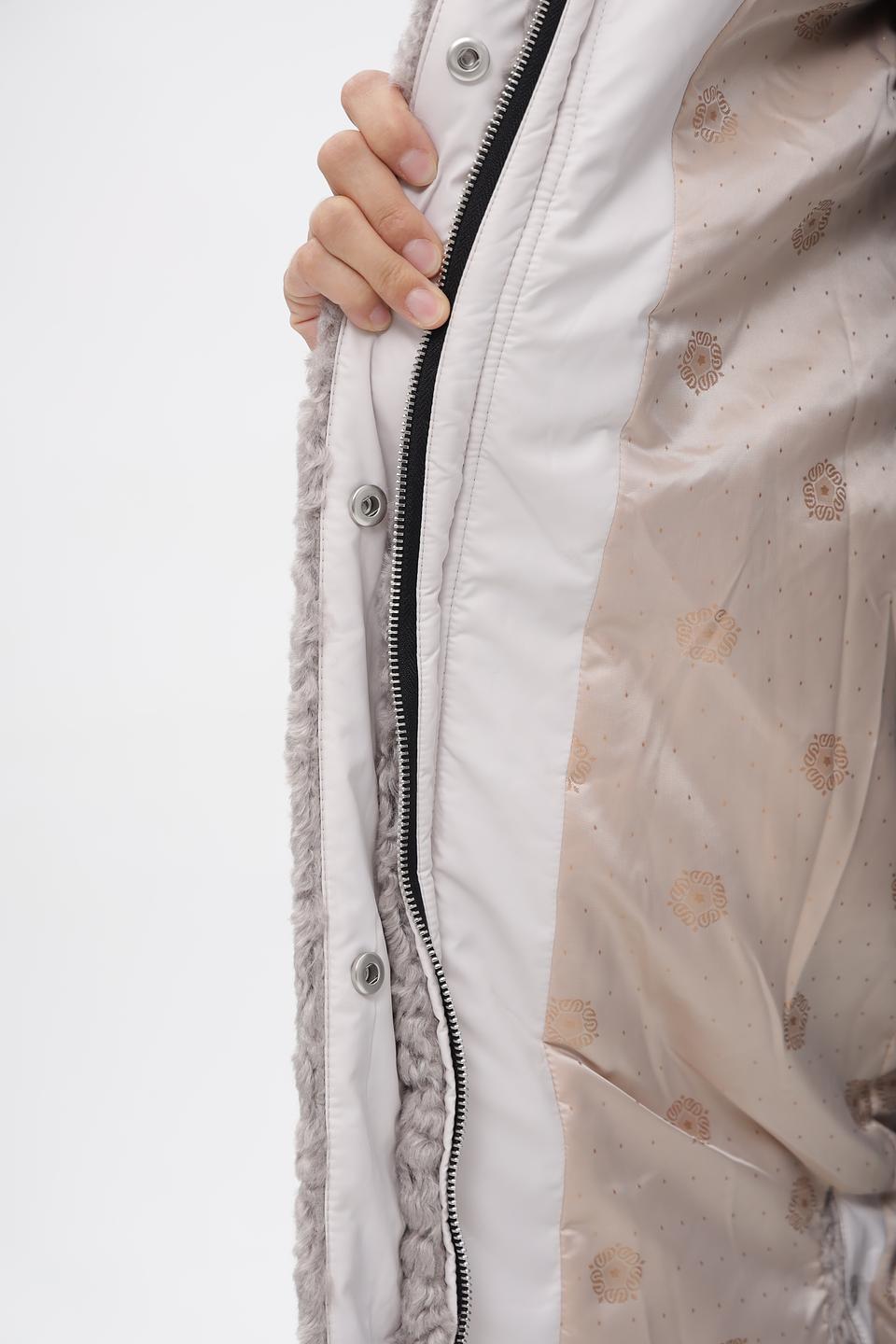 Шуба Electra style серая с капюшоном