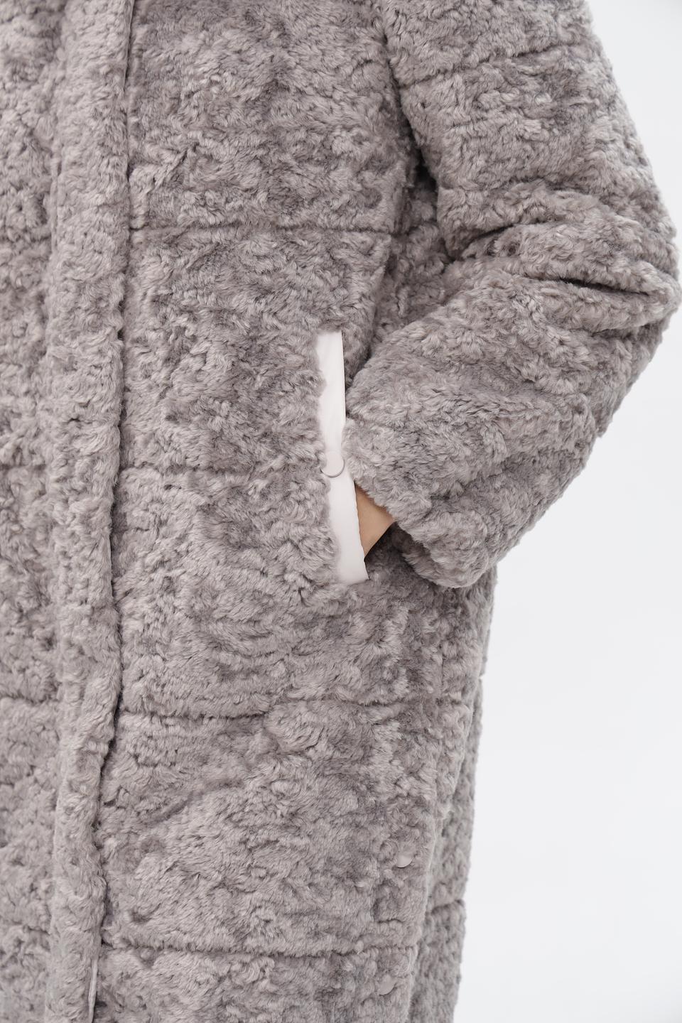 Шуба Electra style серая с капюшоном