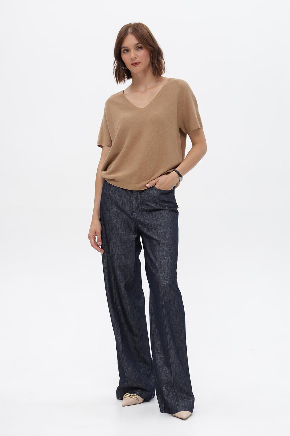 Пуловер Oui женский бежевый