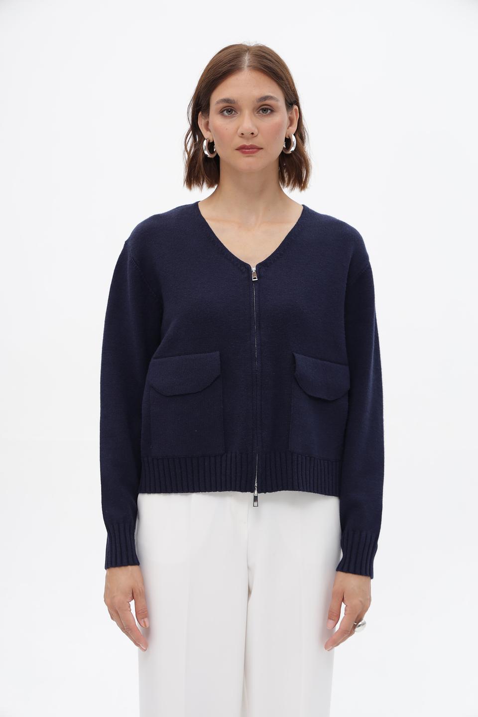 Жакет Marc Aurel вязаный тёмно-синий