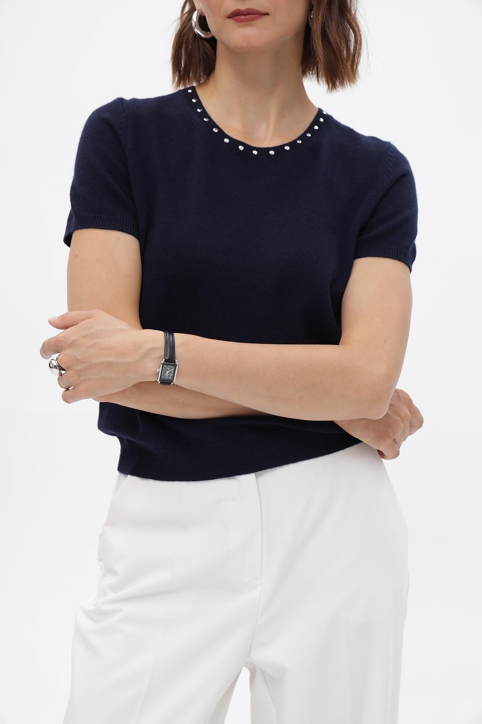 Пуловер Oui с жемчугом