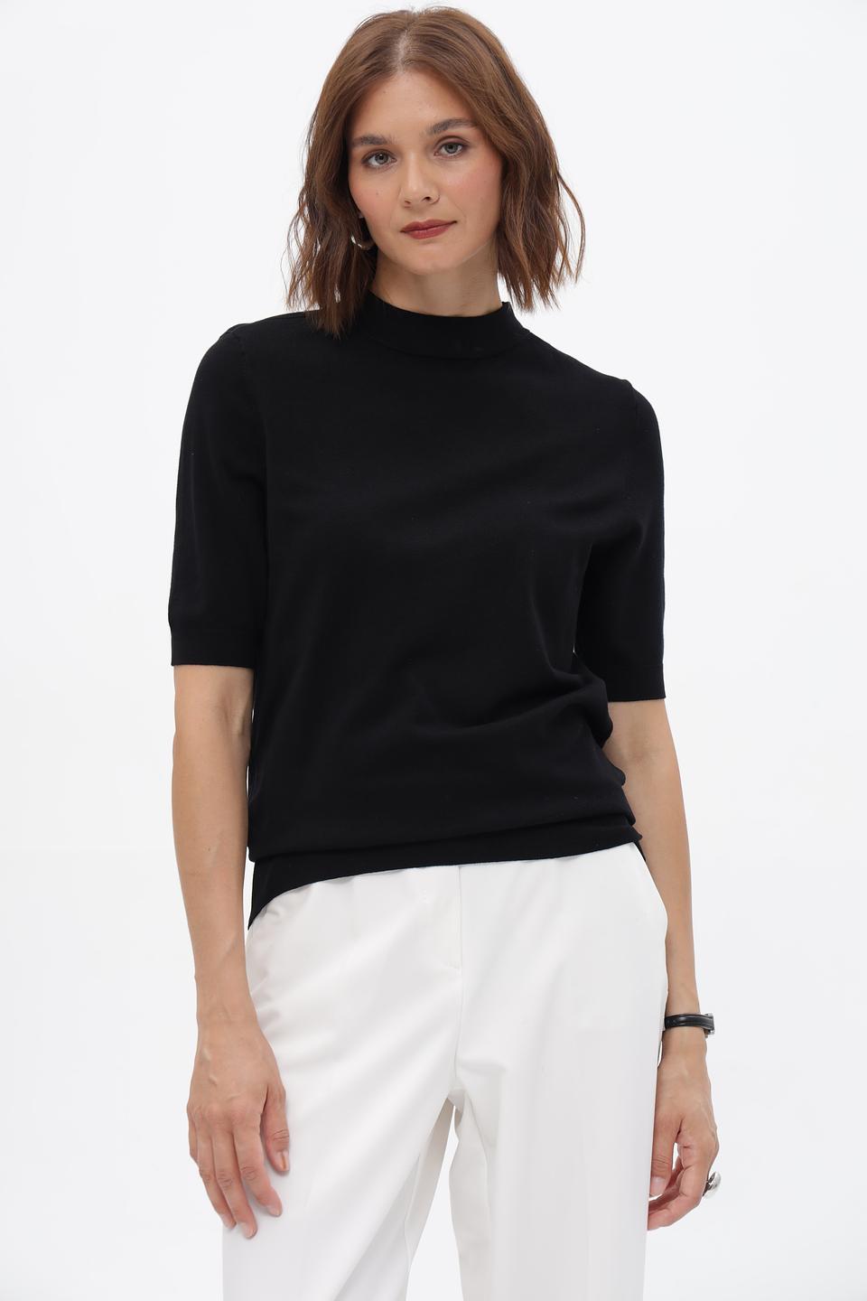 Пуловер Betty Barclay чёрный с коротким рукавом