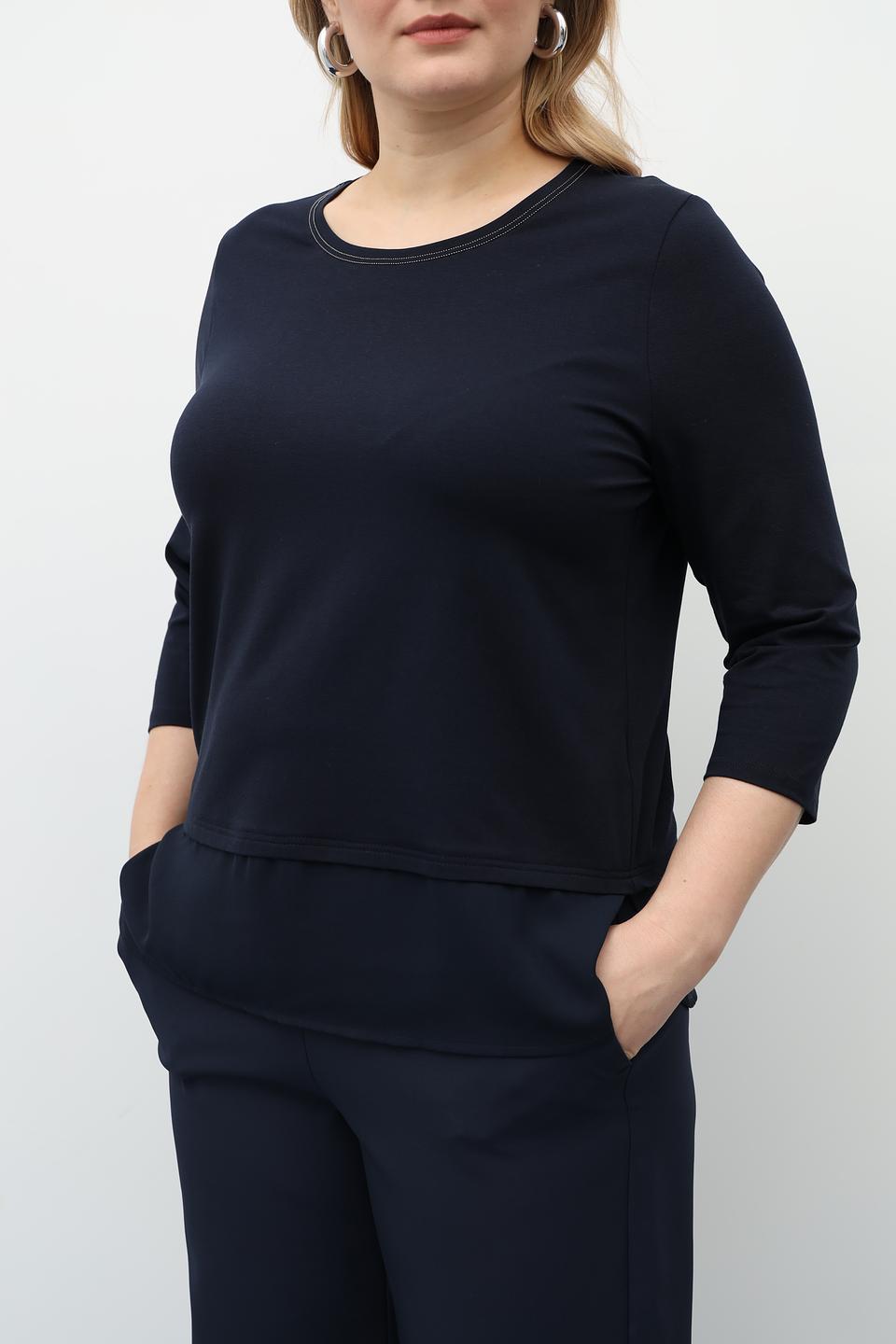 Футболка Frank Walder темно-синяя с рукавом 3/4