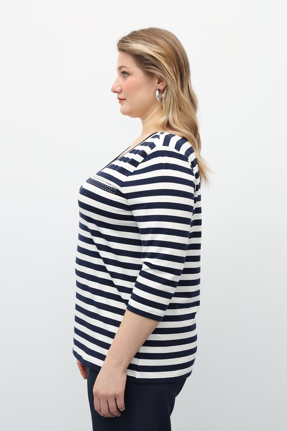 Футболка Olsen в полоску с декором