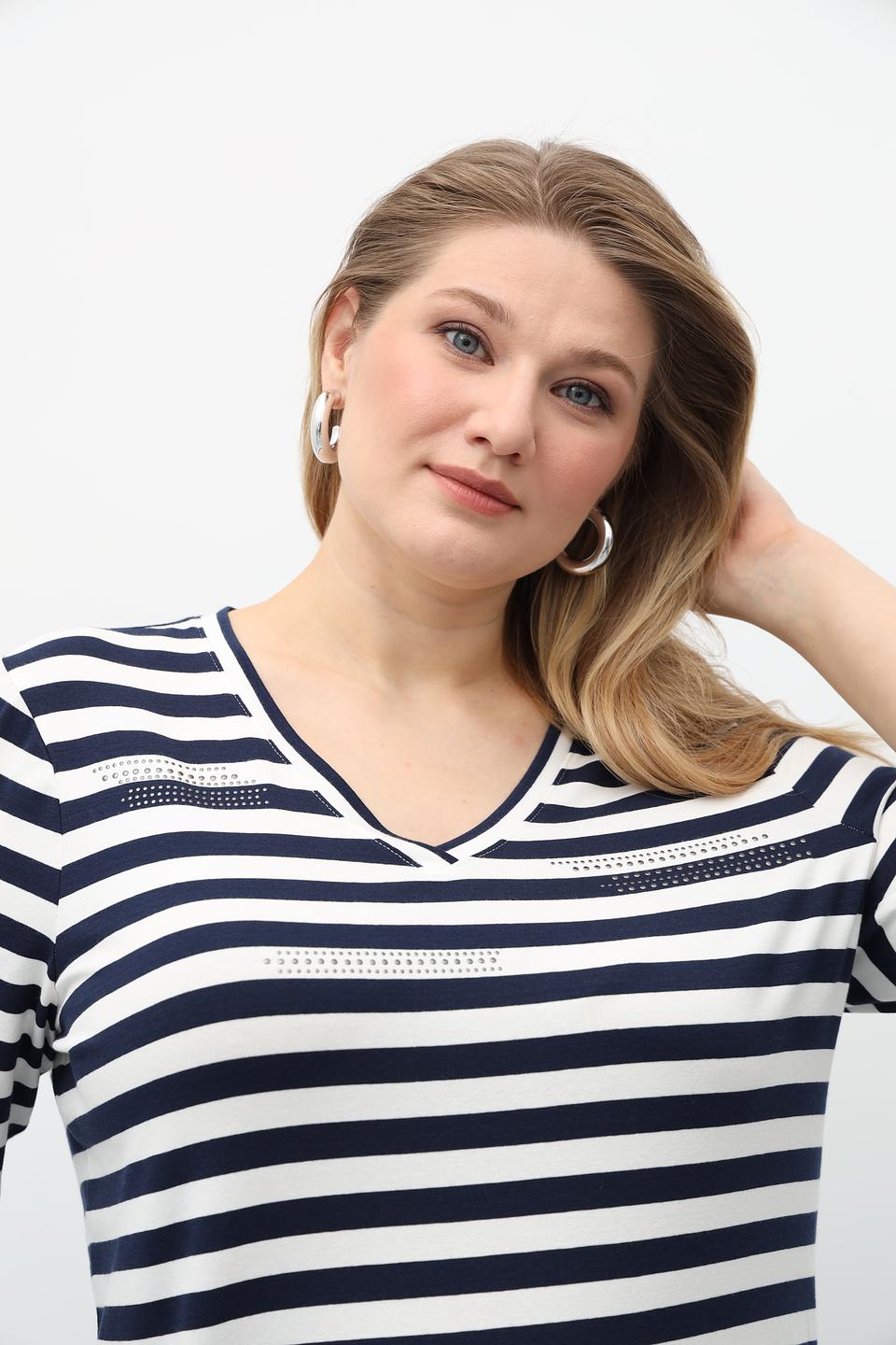 Футболка Olsen в полоску с декором