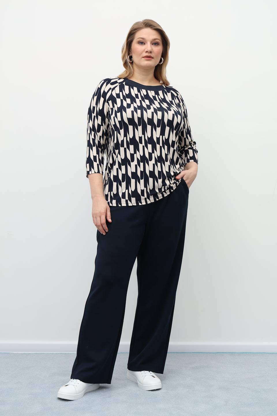 Брюки Frank Walder широкие темно-синие