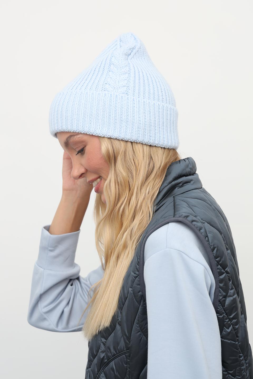 Шапка Julia Florenzi вязаная голубая