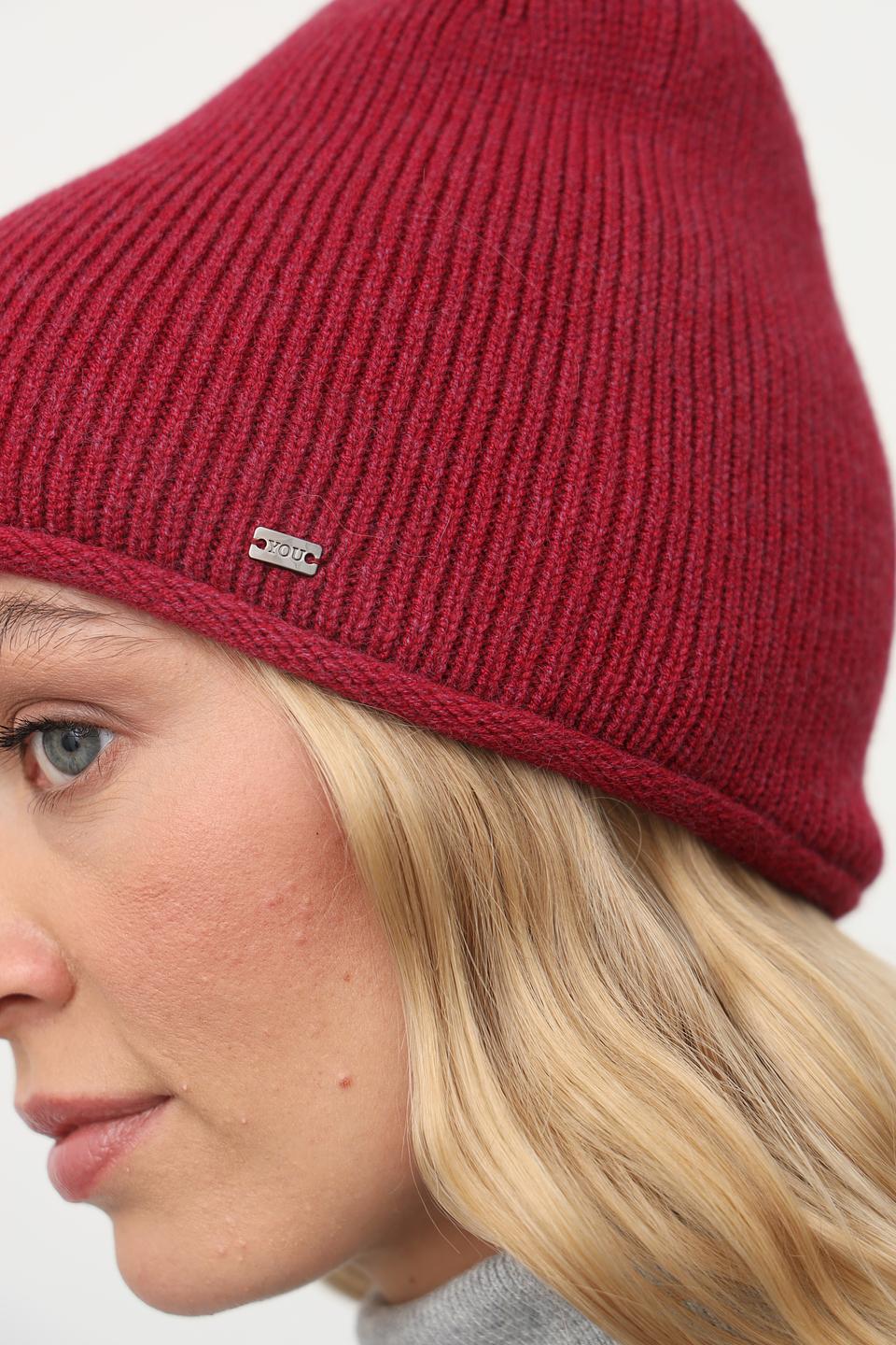 Шапка Julia Florenzi вязаная бордовая
