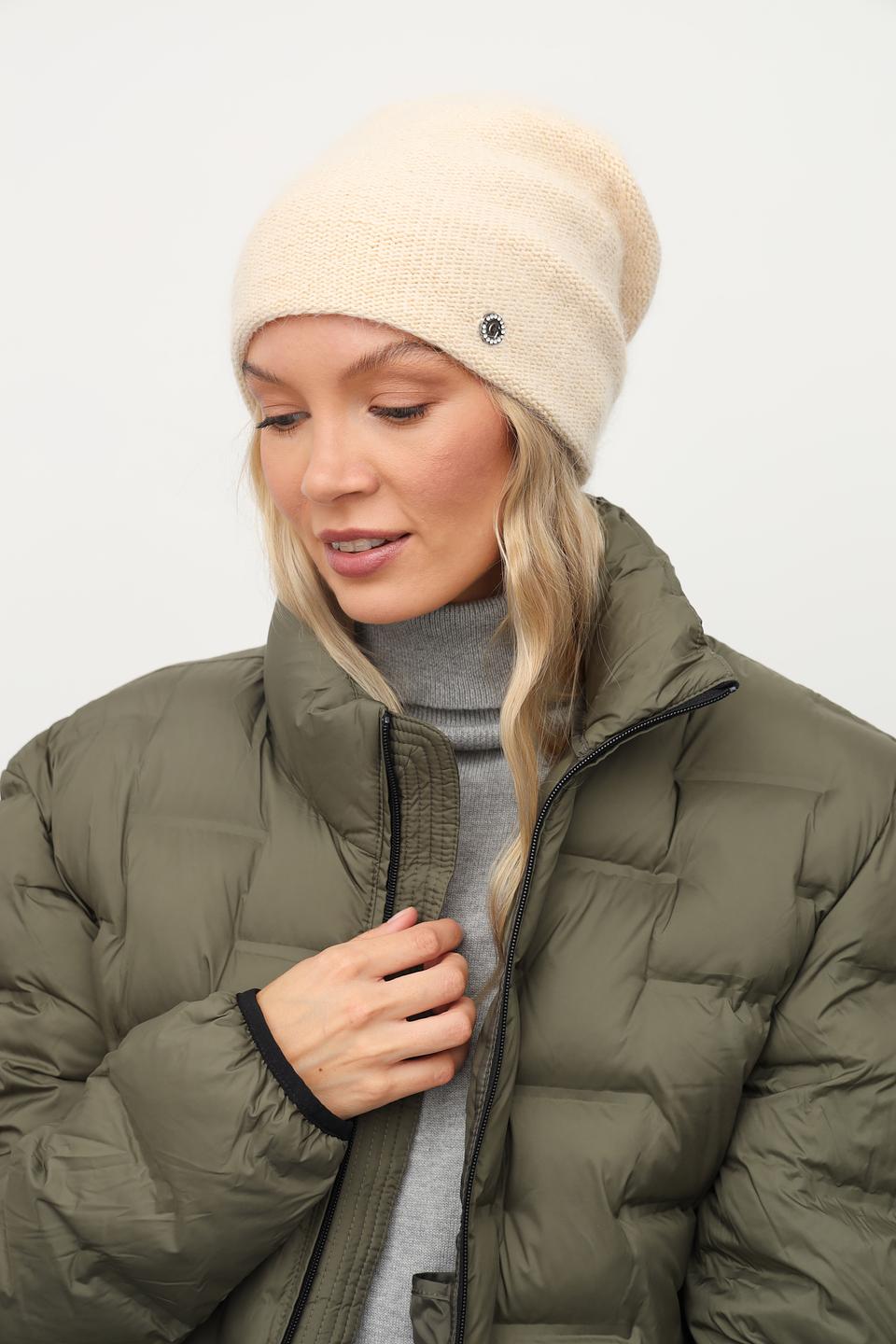 Шапка Julia Florenzi вязаная бежевая