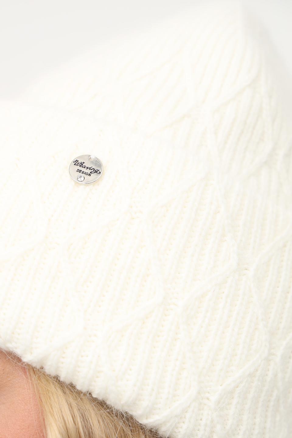 Шапка Julia Florenzi белая вязаная