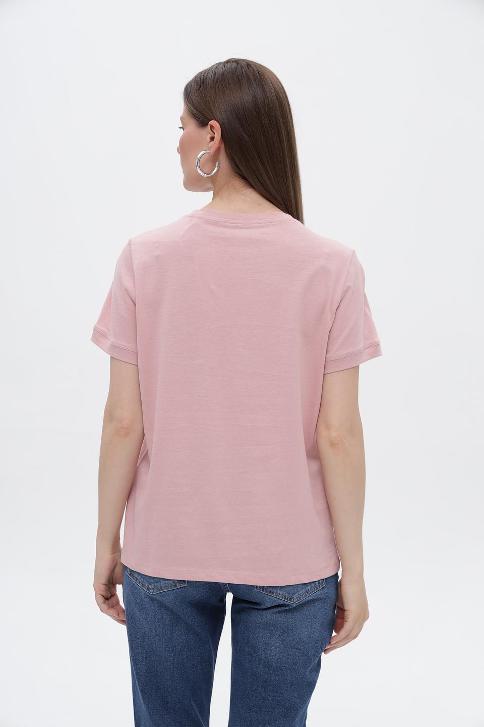 Футболка Tom Tailor розовая с логотипом