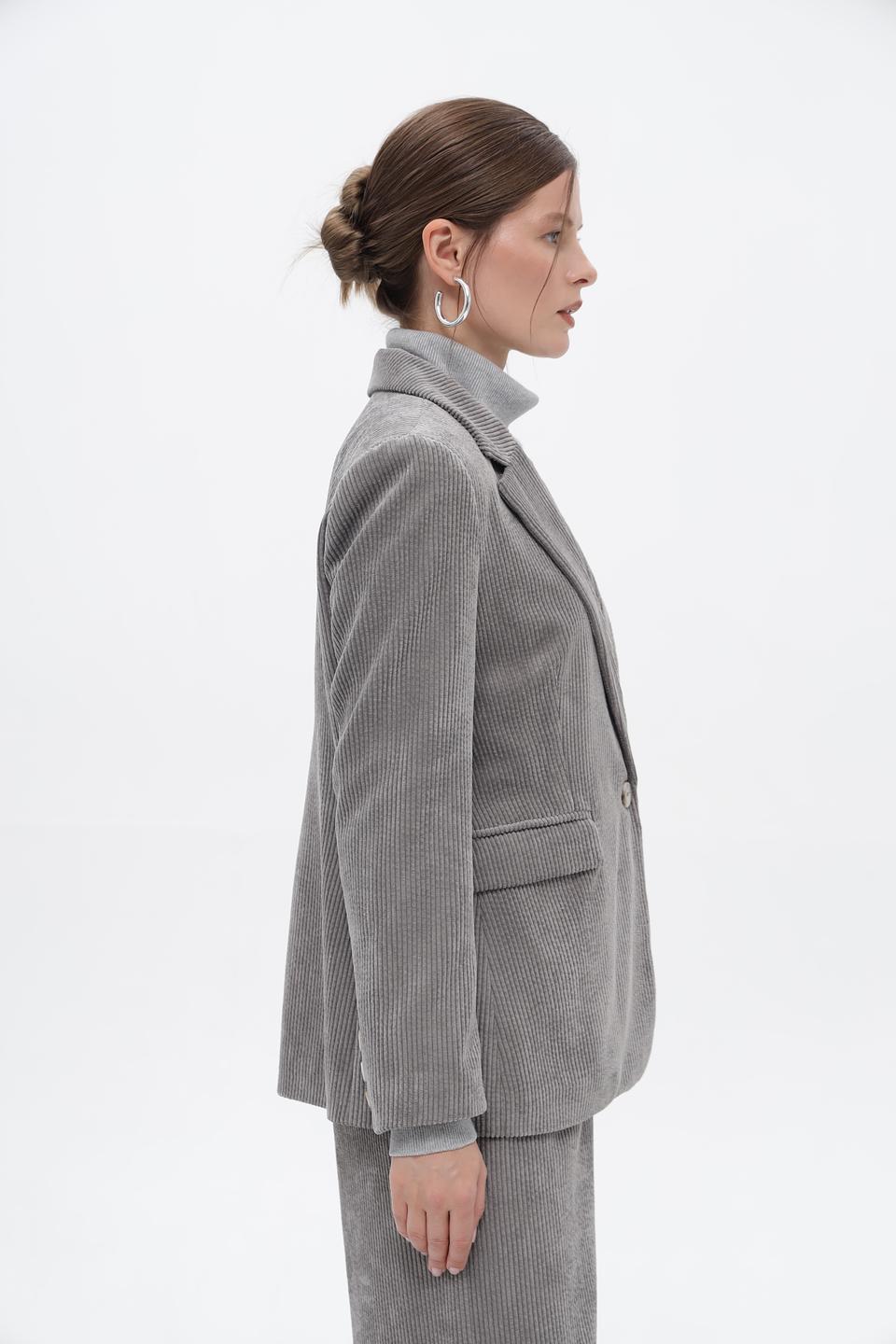 Жакет Croche в полоску серый