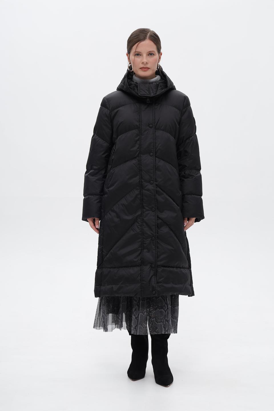 Пальто стеганое Luisa Cerano чёрное