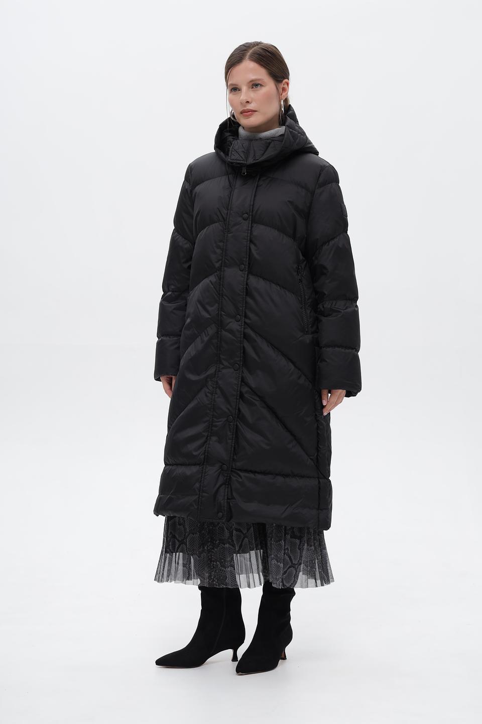 Пальто стеганое Luisa Cerano чёрное