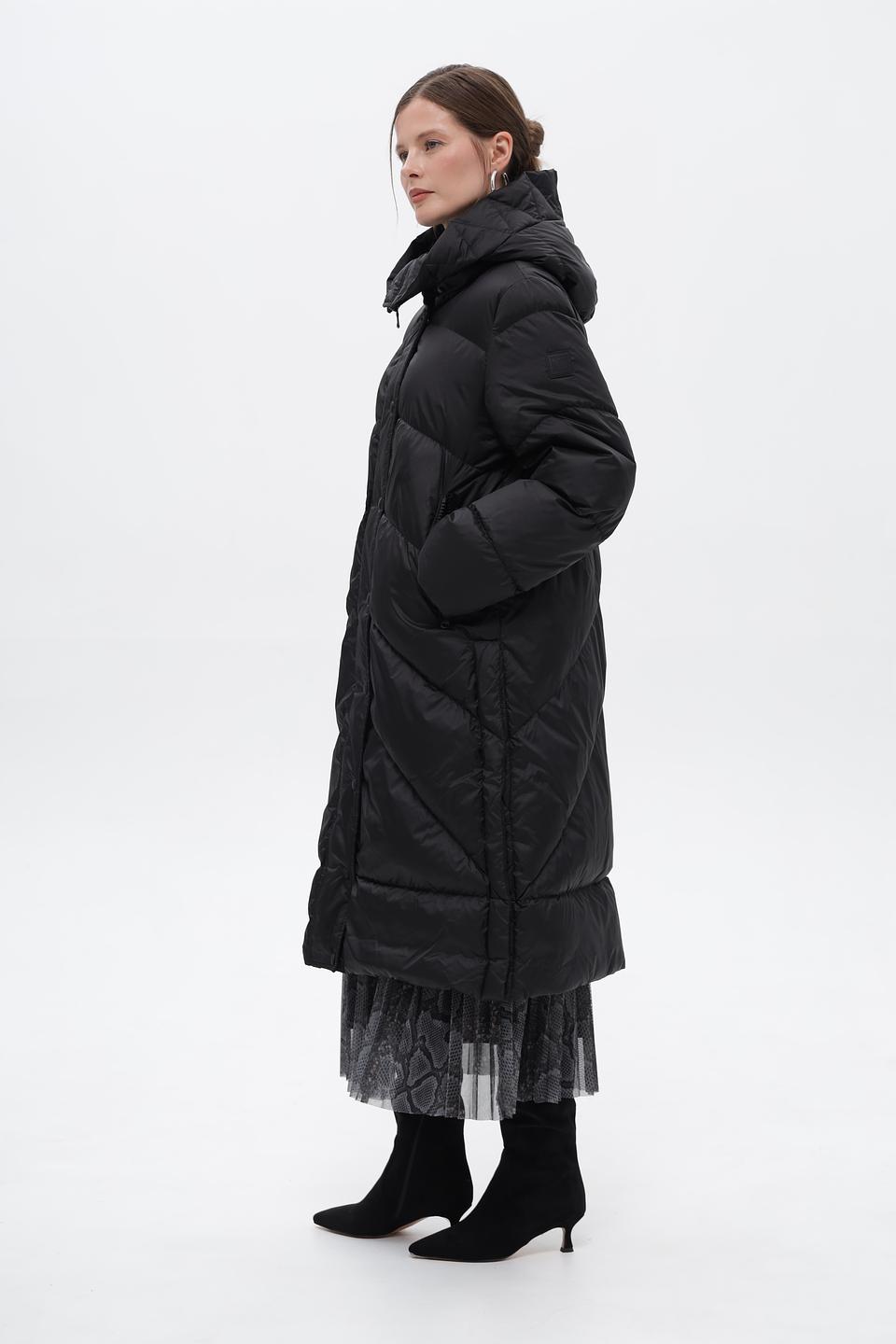 Пальто стеганое Luisa Cerano чёрное