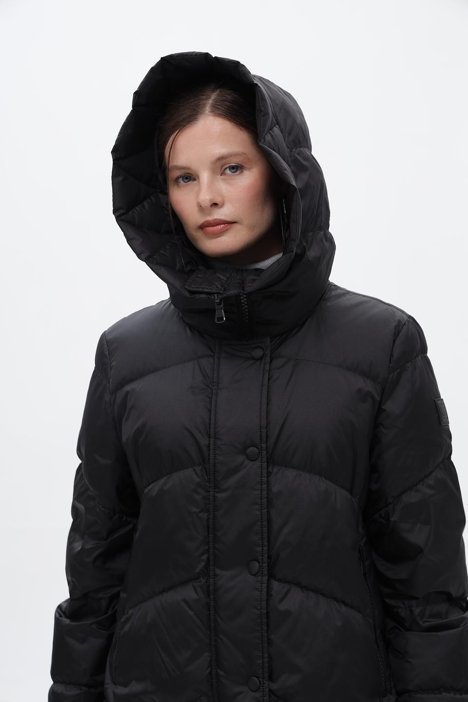 Пальто стеганое Luisa Cerano чёрное