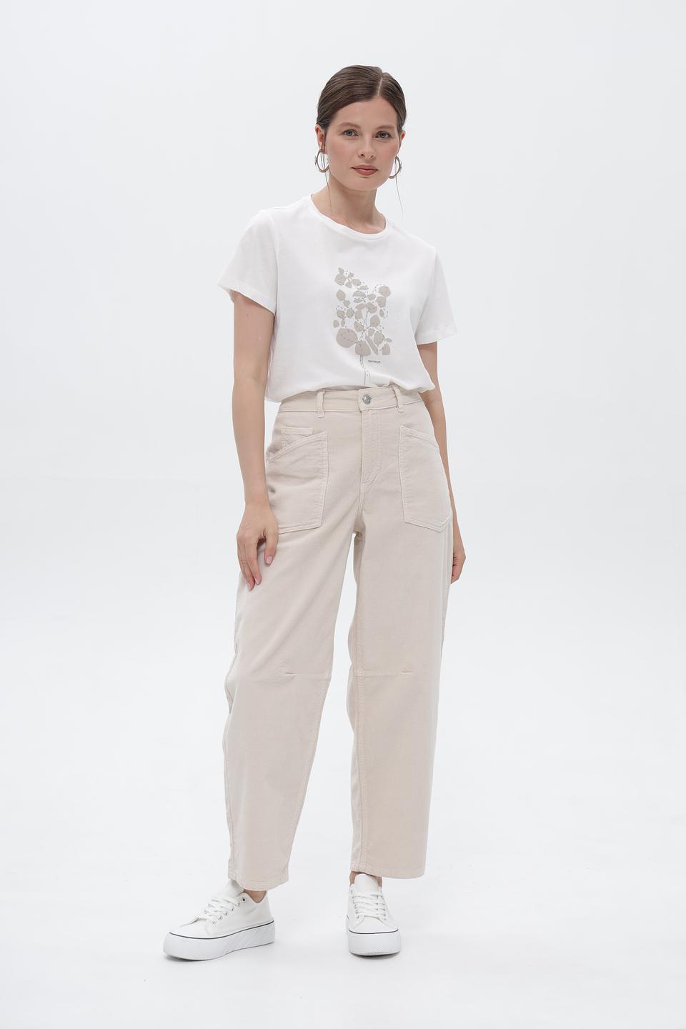 Брюки карго Oui бежевые