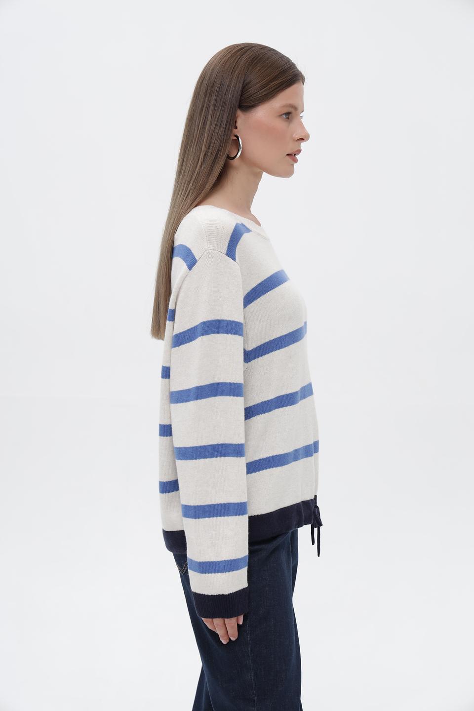 Пуловер Oui в полоску