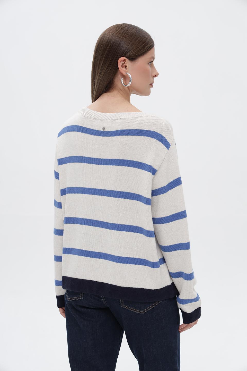 Пуловер Oui в полоску