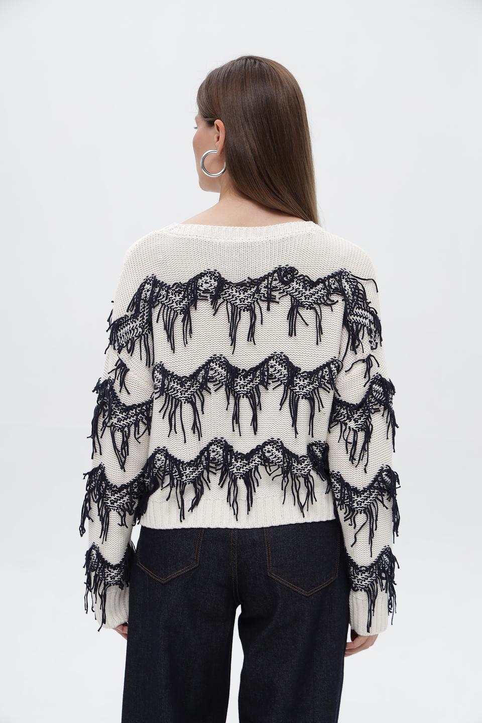 Пуловер Oui с лошадьми