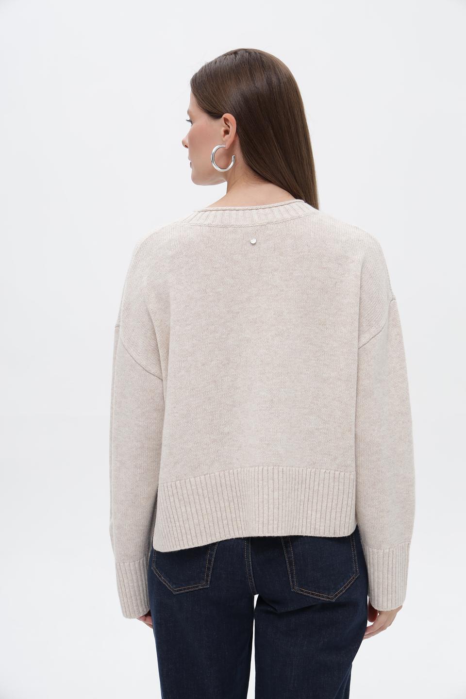 Пуловер Oui женский бежевый