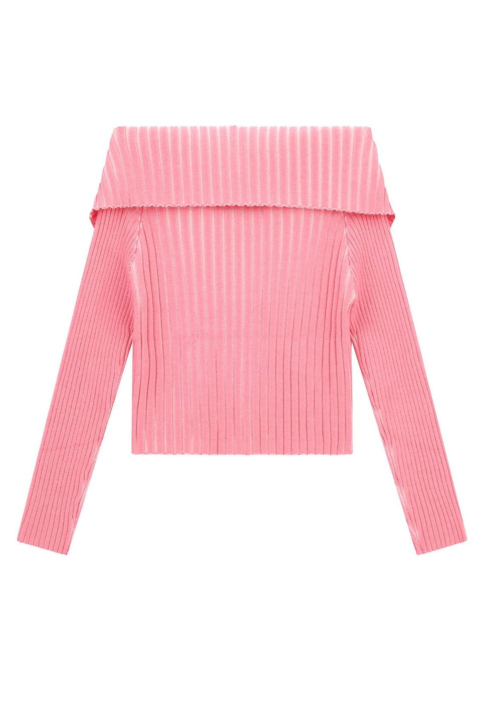 Джемпер Guess дев. с отложным воротником розовый