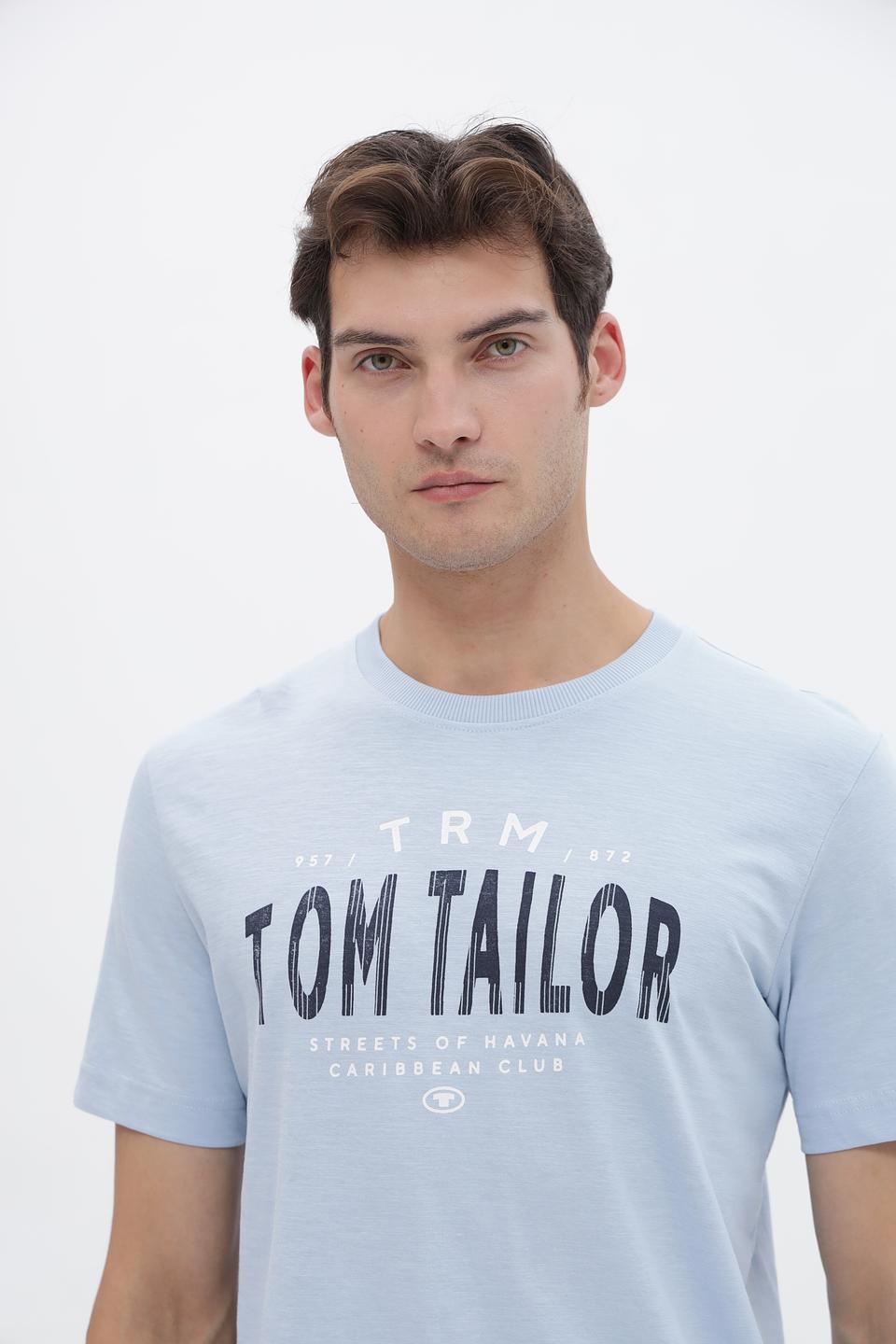 Футболка Tom Tailor с логотипом голубая