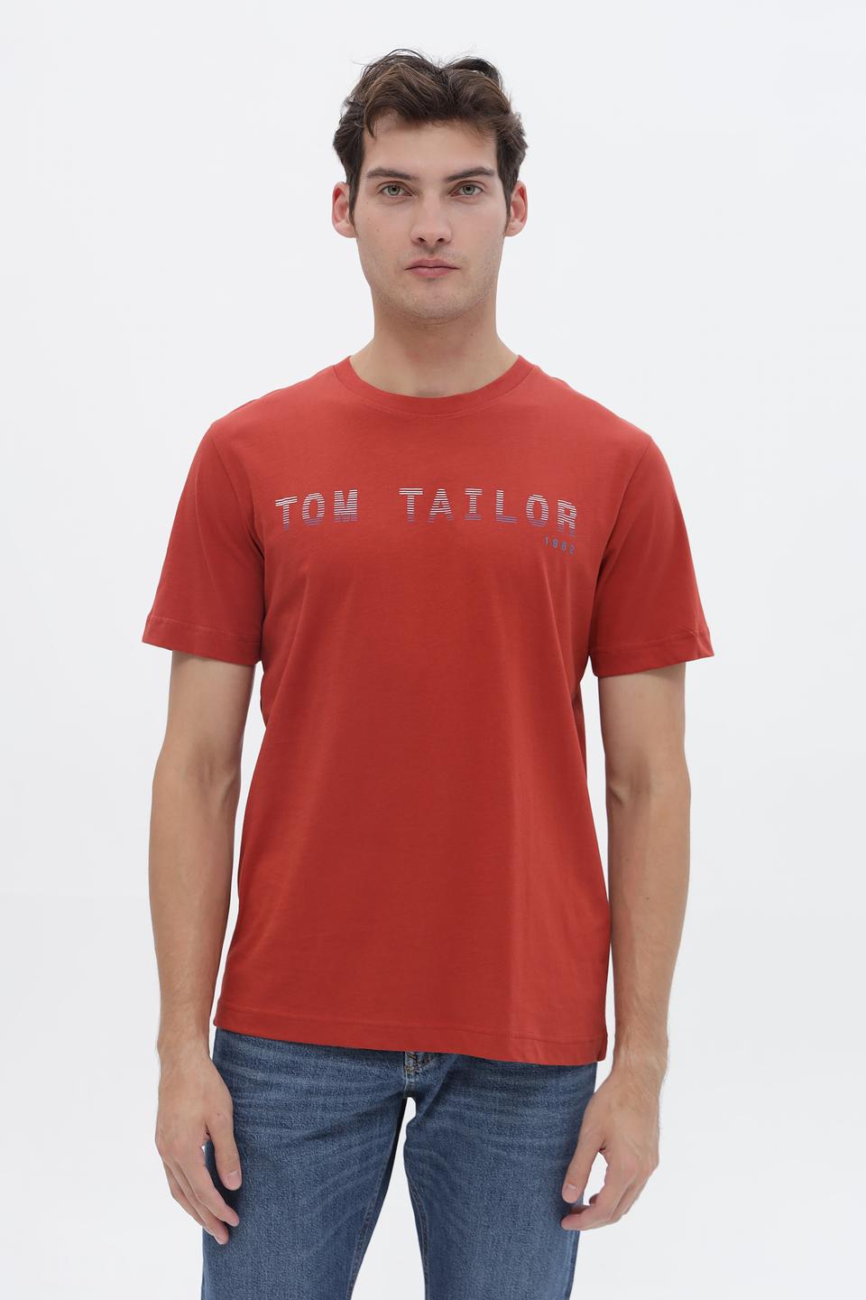 Футболка Tom Tailor рыжая с логотипом