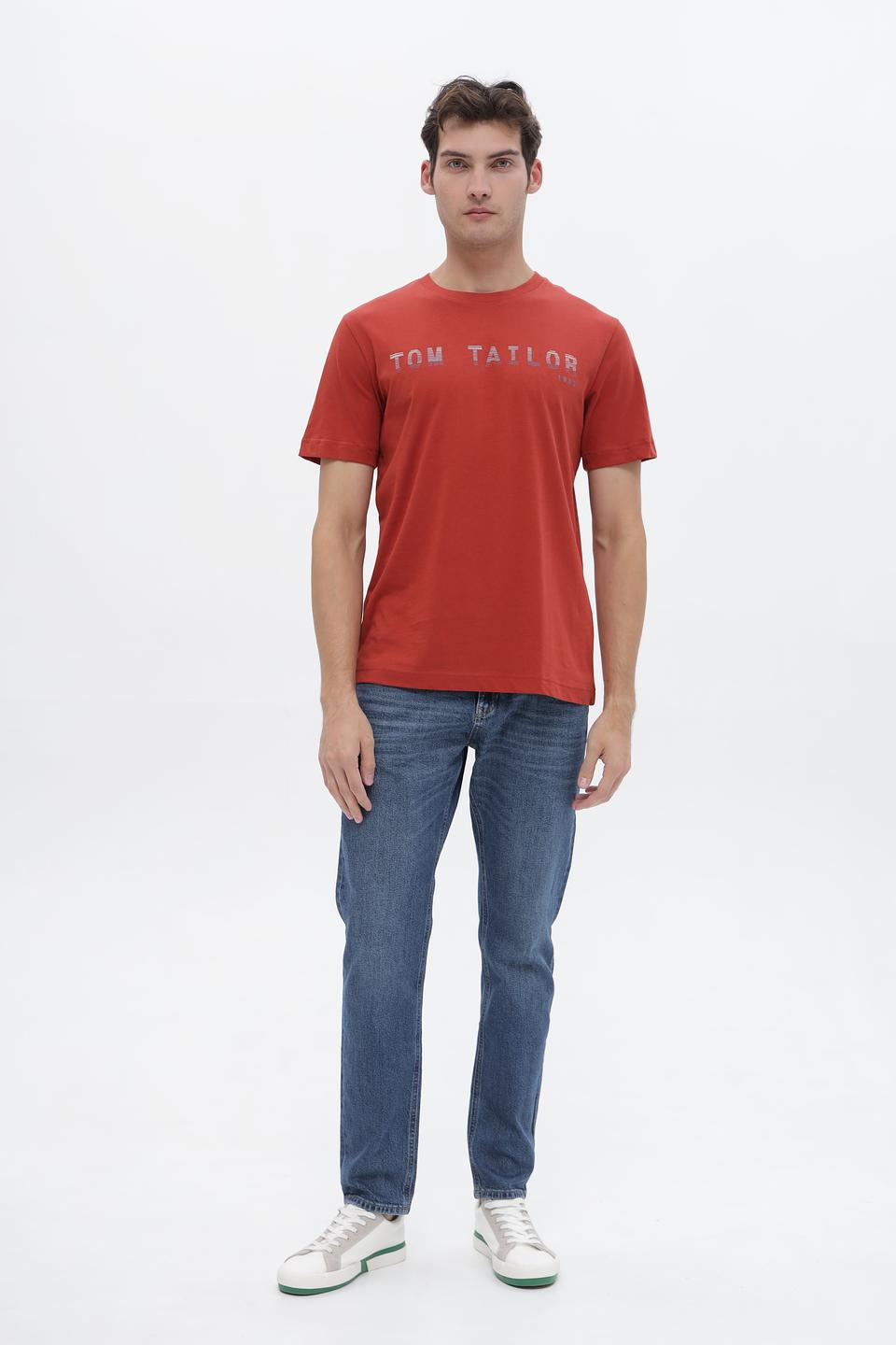 Футболка Tom Tailor рыжая с логотипом