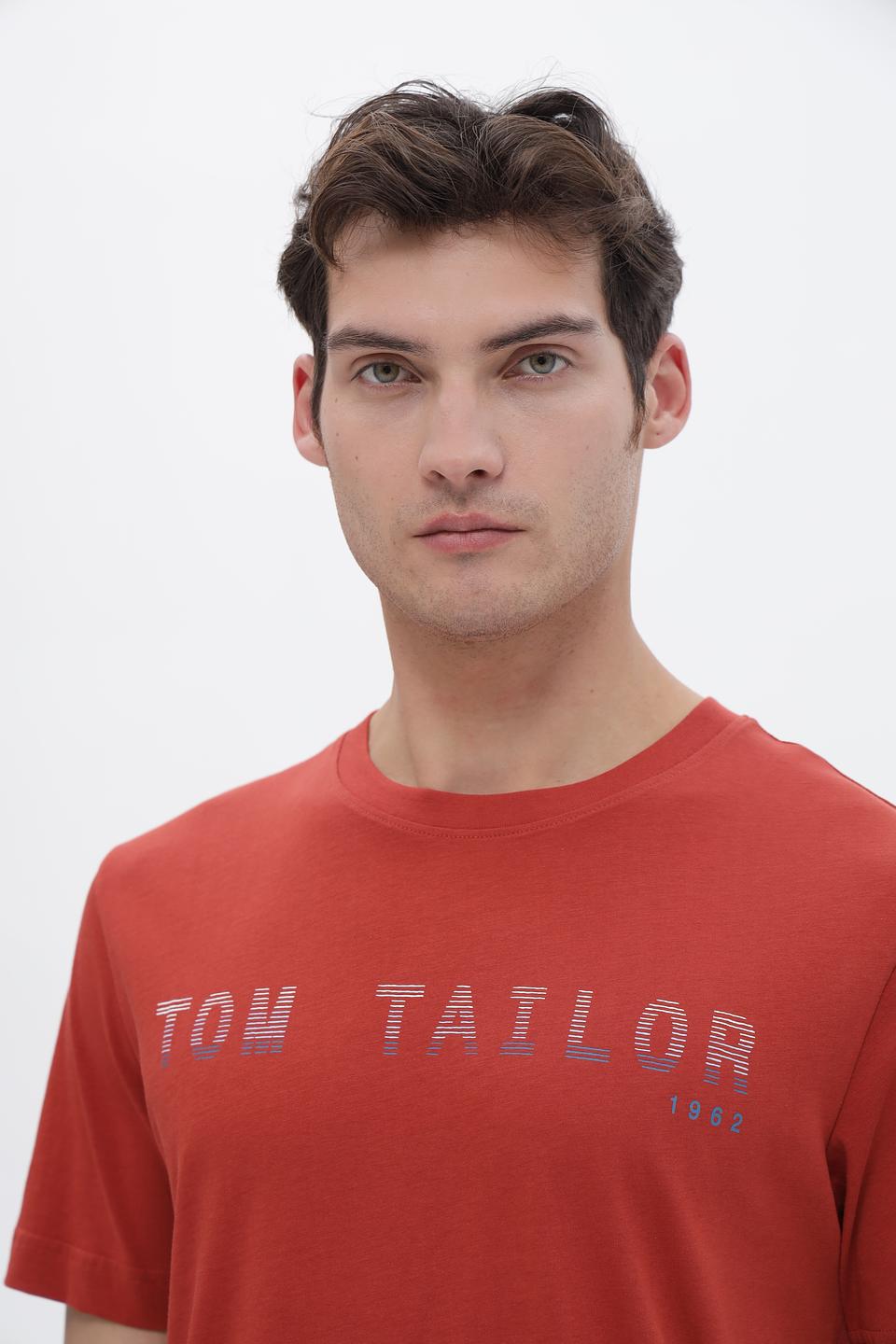 Футболка Tom Tailor рыжая с логотипом