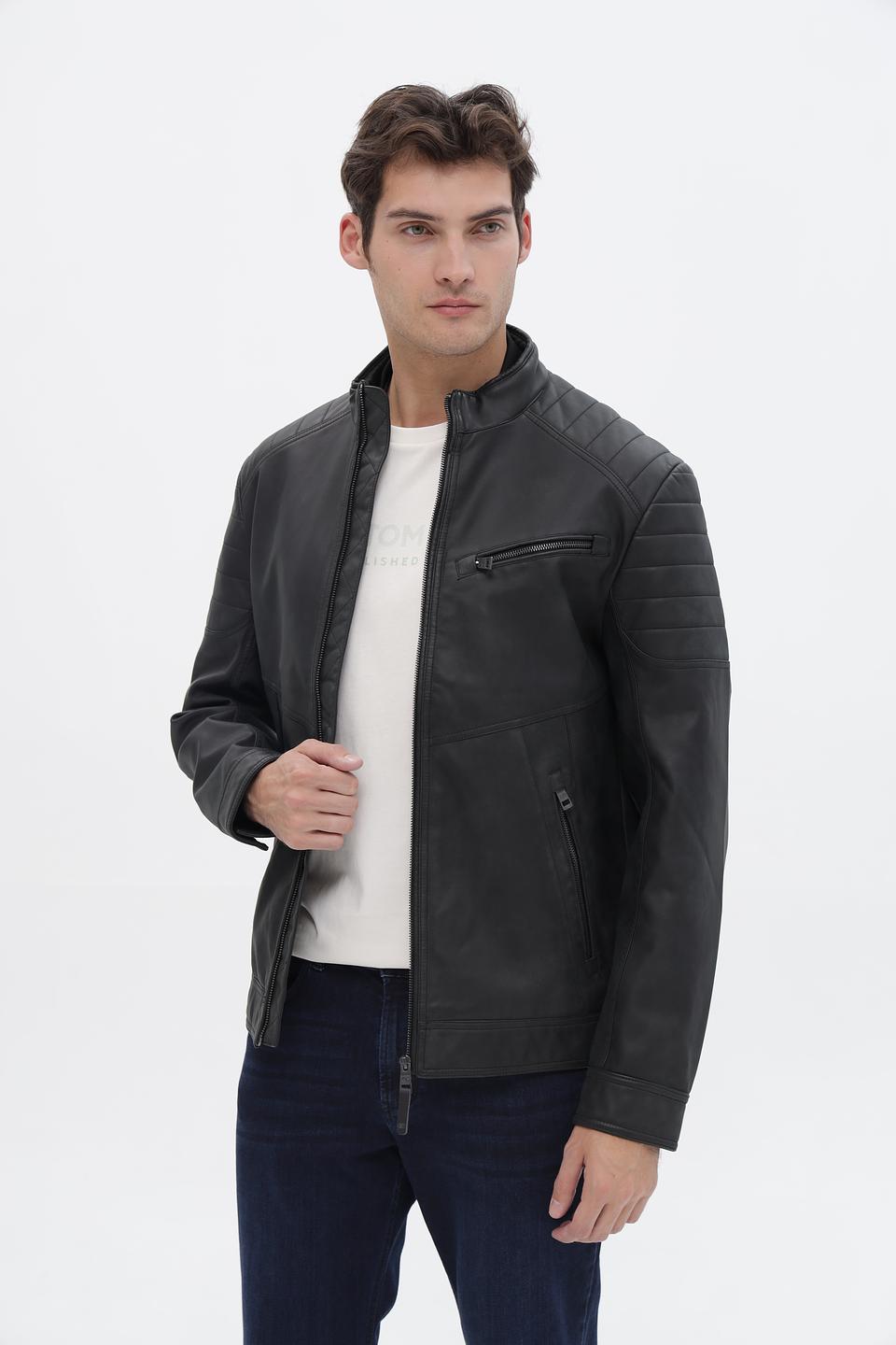 Куртка Tom Tailor кожаная чёрная